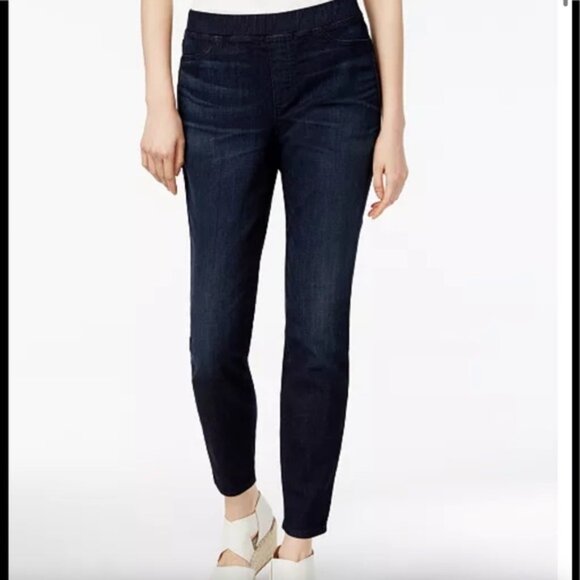 Eileen Fisher Stretch Organic Cotton Jeans Pull-On Minimalist Pants Denim Slim S - Picture 4 of 15